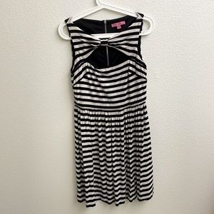 Betsey Johnson Black & White Striped Dress